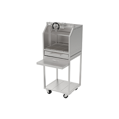 Churrasqueira Parrilla Profissional Premium de Carrinho Carenada - 67x60 - INOX 304