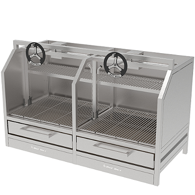 Churrasqueira Parrilla Profissional Carenada de Bancada - 130x60 - INOX 304
