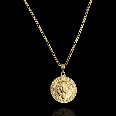 Pingente Medalha Leão de Judá – Banhado a Ouro 18K