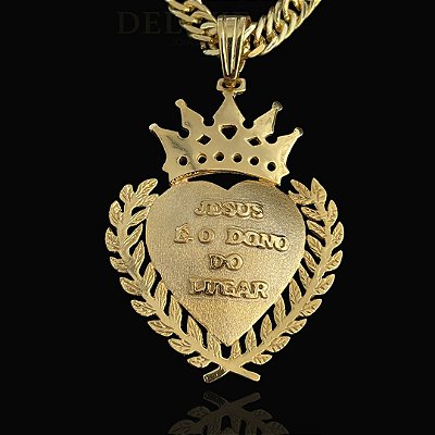 PINGENTE POZE JESUS É O DONO DO LUGAR ( 14g-  5x5,5cm) (G) - BANHO DE OURO 18k