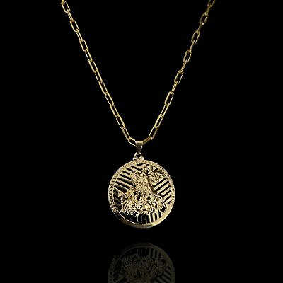Pingente Medalha São Jorge – Banho Ouro 18k