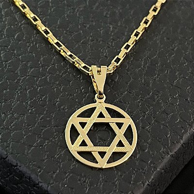 Pingente Estrela de Davi na Roda – Banhado a Ouro 18K