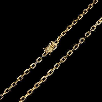 Corrente Cadeado 7mm 70cm – Banho Ouro 18k