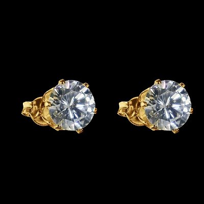 PAR DE BRINCO PEDRA DE ZIRCÔNIA PREMIUM( 5mm) - BANHADO A OURO 18K