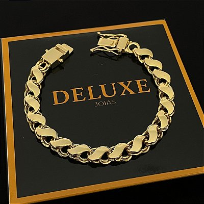 Pulseira Friso 8mm 21cm – Banhada a Ouro 18K