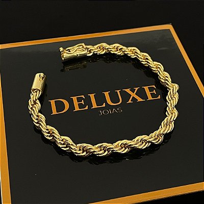 PULSEIRA BAIANA (6mm -22G-21 cm)  - FECHO COM MARCAÇÃO 750 - BANHO DE OURO 18k.