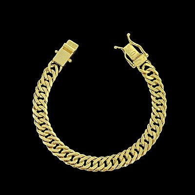 Pulseira Lacraia 10mm 21cm – Banhada a Ouro 18K