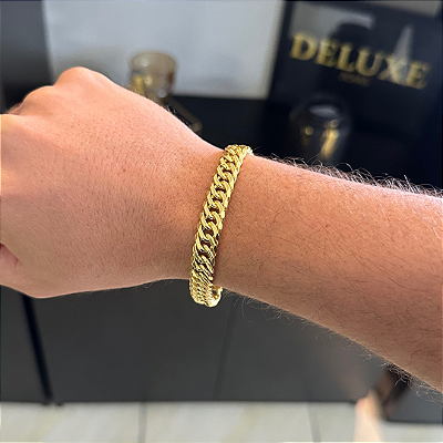 PULSEIRA LACRAIA (10mm - 30G - 21CM)  - FECHO COM MARCAÇÃO 750 - BANHO DE OURO 18k.