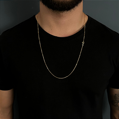 Corrente Veneziana 1.5mm 70cm + Pingente Cruz – Banhada a Ouro 18K