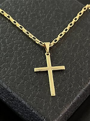 PINGENTE CRUZ DETALHADA P( 1g- 2x3cm) - BANHO DE OURO 18k
