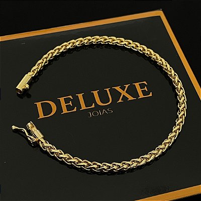 Pulseira Peruana 5mm 21cm – Banhada a Ouro 18K