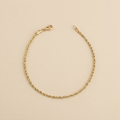Pulseira Baiana 2mm 20cm – Banhada a Ouro 18K