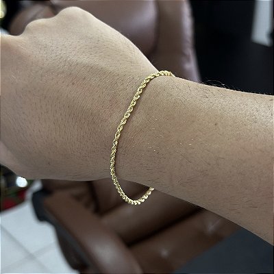 PULSEIRA BAIANA (2MM - 3G)- 20CM - BANHADO A OURO 18K