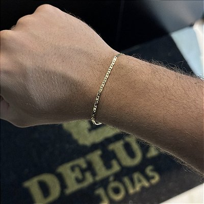 PULSEIRA  PIASTRINE  ( 2mm - 3G-20CM)  - BANHO DE OURO 18k.