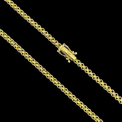 Corrente Cadeado Duplo 5mm – Banho Ouro 18k