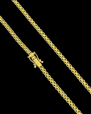 CORRENTE CADEADO DUPLO (5mm) - (25g) - TRAVA DUPLA E MARCAÇÃO 750 - BANHADO A OURO 18k