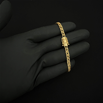 Corrente Lacraia 4mm 70cm + Pulseira 21cm – Banho Ouro 18k