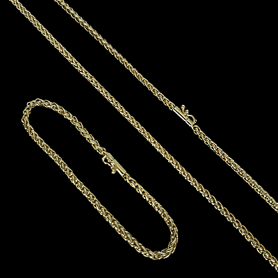 Corrente Peruana 5mm 70cm + Pulseira 21cm – Banho Ouro 18k