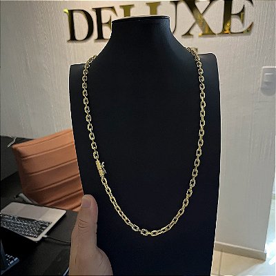 Corrente Cadeado 7mm – Escolha o Tamanho 50, 60 ou 70cm – Banhada a Ouro 18K
