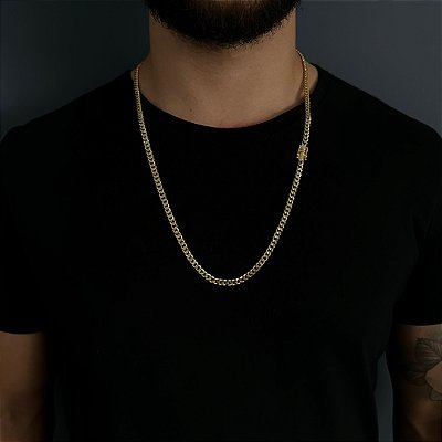 Corrente 4mm 70cm – Banho Ouro 18k