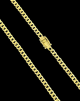 CORRENTE PITBULL  (4mm - 23G) - 70cm - FECHO COM MARCAÇÃO 750 - BANHO DE OURO 18K.