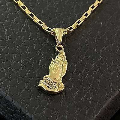 Pingente Mãos em Oração – Banhado a Ouro 18K