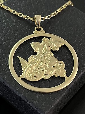 PINGENTE SÃO JORGE ( 8g-3x2cm) (G) - BANHO DE OURO 18k