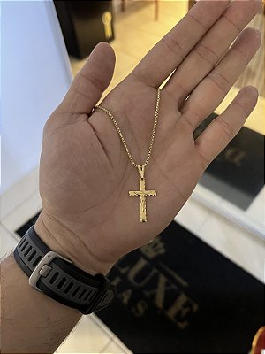 CORRENTE VENEZIANA ( 2mm -70cm) + PINGENTE CRUZ DETALHADA