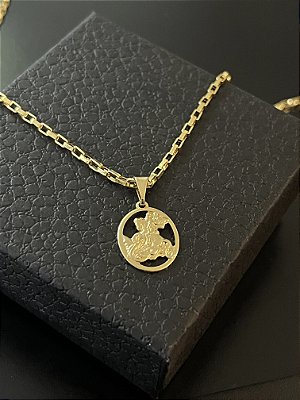 PINGENTE  SÃO JORGE PP2g( 2,5x2,5cm)- BANHO DE OURO 18k