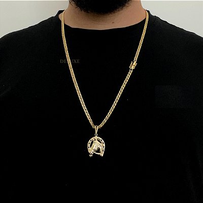 Corrente Lacraia 4mm 70cm + Pingente Pingente – Banho Ouro 18k