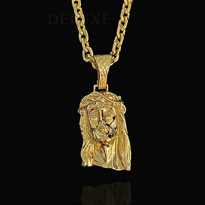 PINGENTE FACE DE CRISTO M (15g-  4x3cm) - BANHO DE OURO 18k