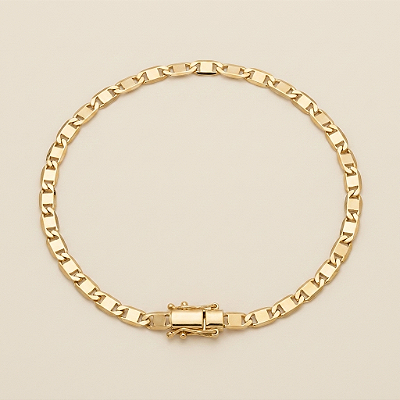 Pulseira Piastrine 4mm 20cm – Banhada a Ouro 18K