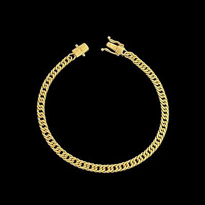 PULSEIRA LACRAIA( 4MM - 21 CM) - FECHO COM MARCAÇÃO 750 - BANHO DE OURO 18k