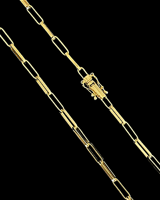 CORRENTE TIJOLINHO ALONGADO (5MM -28G  -70CM) FECHO COM MARCAÇÃO 750 - BANHADO A OURO 18K