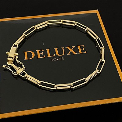 Pulseira Tijolinho Alongado 5mm 20cm – Banho Ouro 18k