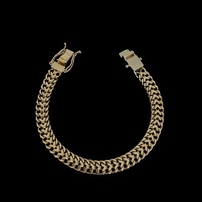 Pulseira Grumet Dupla 7mm 21cm – Banho Ouro 18k