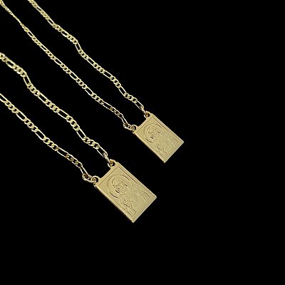 ESCAPULÁRIO CONVENCIONAL CORRENTE 3x1 (70CM) - BANHADO A OURO 18K.