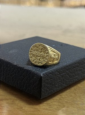 Anel Modelo Medalha de São Bento – Feito em Moeda Antiga