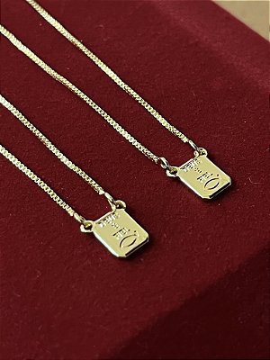 ESCAPULÁRIO MINI DEUS É FIEL( 60/70cm) - BANHADO A OURO 18K.