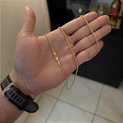 Corrente Lacraia 2mm 70cm – Banho Ouro 18k