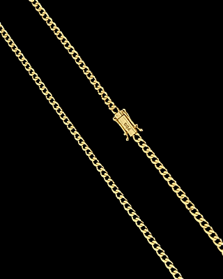 CORRENTE PITBULL (2mm -13G)-70cm - FECHO COM MARCAÇÃO 750 - BANHADO A OURO 18K