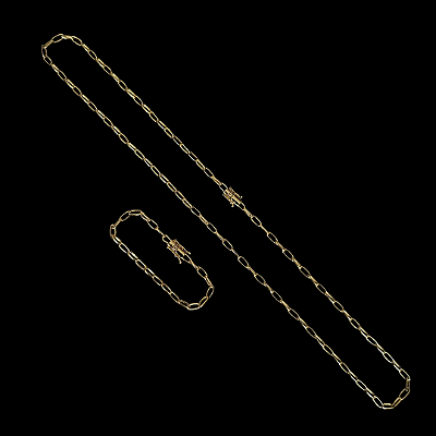 Corrente Cartier 4cm + Pulseira 21cm – Banho Ouro 18k