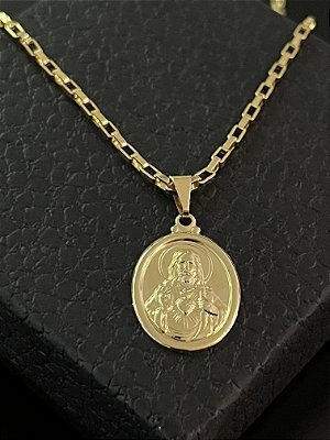 PINGENTE MEDALHA JESUS -  2g; 2x3,5cm- BANHO DE OURO 18K