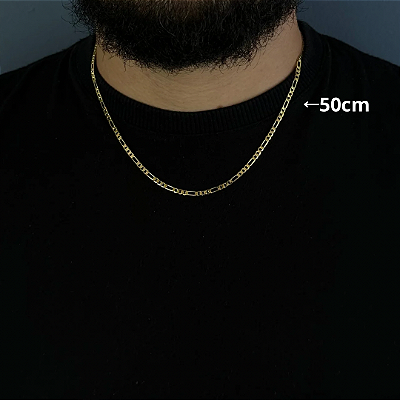 Corrente 3x1 2mm – Escolha o Tamanho 50, 60 ou 70cm – Banhada a Ouro 18K
