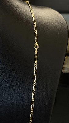 CORRENTE 3x1 (2MM - 50, 60cm ou 70cm) - BANHADO A OURO 18k