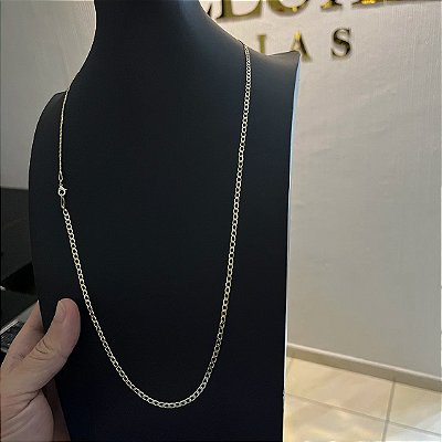 Corrente Grumet 1.8mm – Escolha o Tamanho 50, 60 ou 70cm – Banhada a Ouro 18K