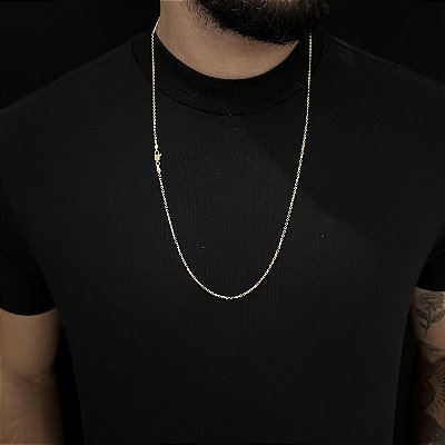 Corrente Cadeado 2mm – Escolha o Tamanho 50, 60 ou 70cm – Banhada a Ouro 18K