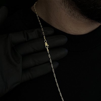 CORRENTE CARTIE ( 2mm - 50, 60cm ou 70cm)  -  BANHADO A OURO 18k