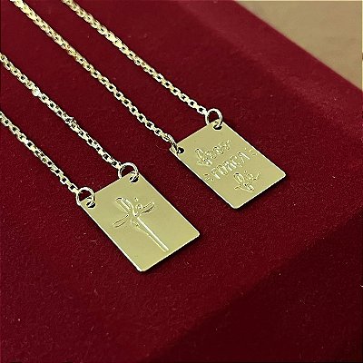 Corrente Tijolinho 2mm – Escolha o Tamanho 60 ou 70cm – Banhada a Ouro 18K