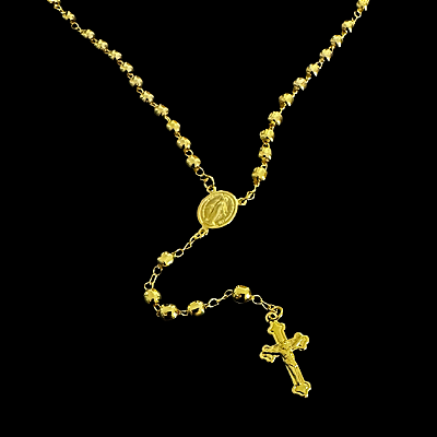 TERÇO  50cm (5mm - 15G) - BANHO DE OURO 18K